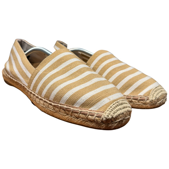 VIONIC Valeri Women's 11 Espadrille Tan White Stripes Slip On Comfort - Picture 3 of 12